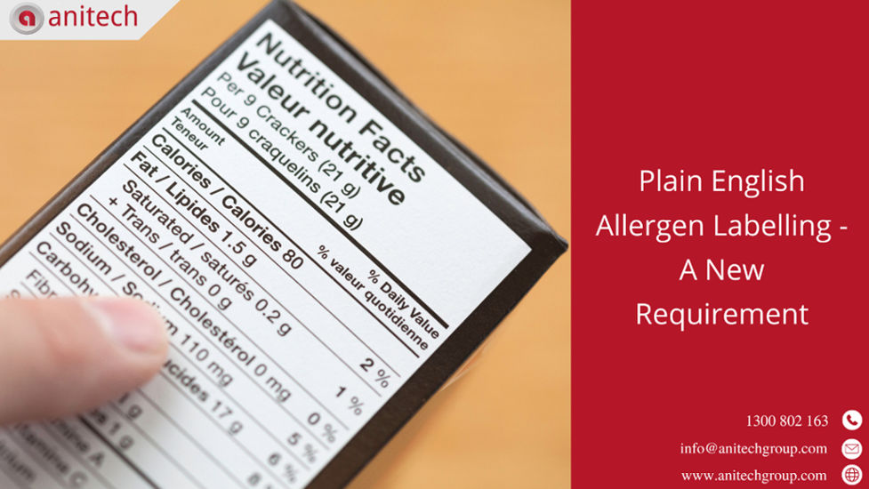 Plain English Allergen Labelling – A New Requirement  